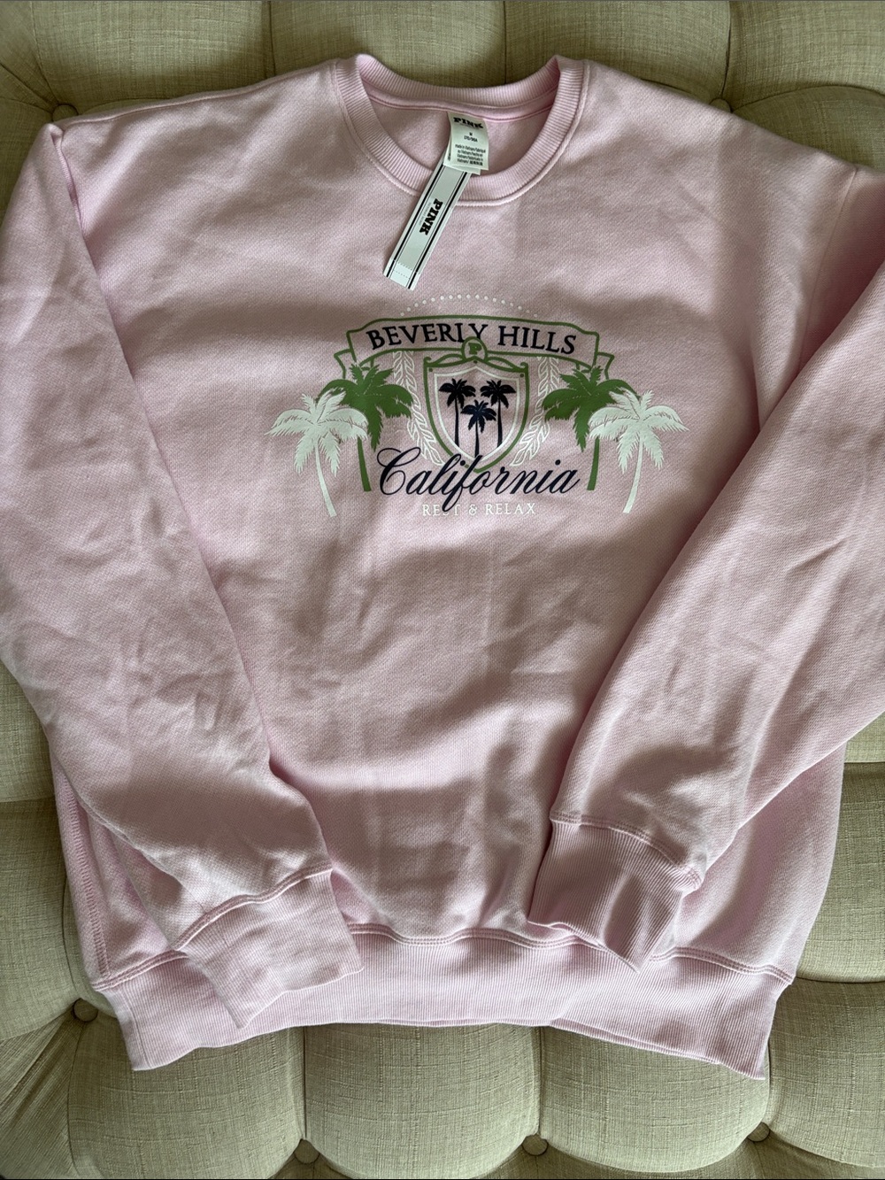 PINK Victoria's Secret Light Pink Beverly Hills California Sweatshirt